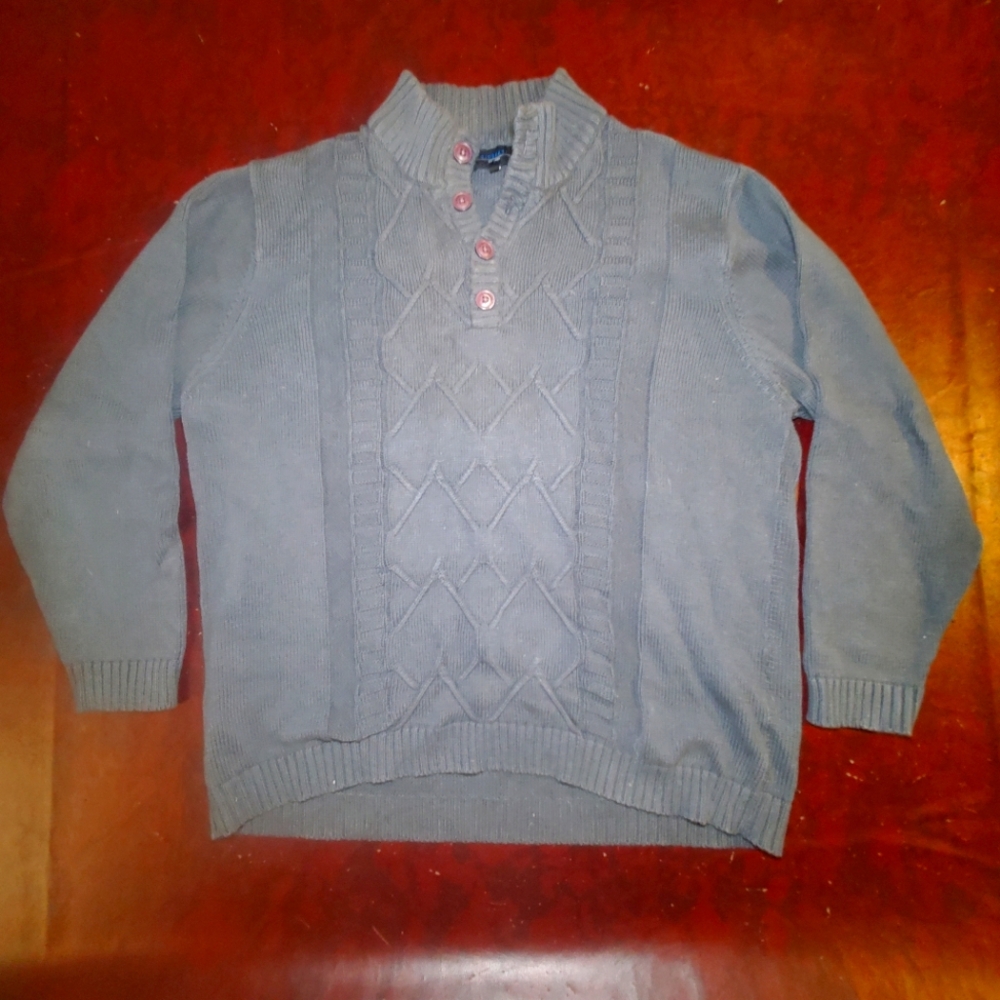 Gioberti 100% cotton grey knit pullover sweater